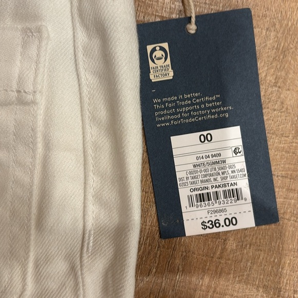 NWT White wide leg pocket flare high waist full length 00 24 - Picture 5 of 7